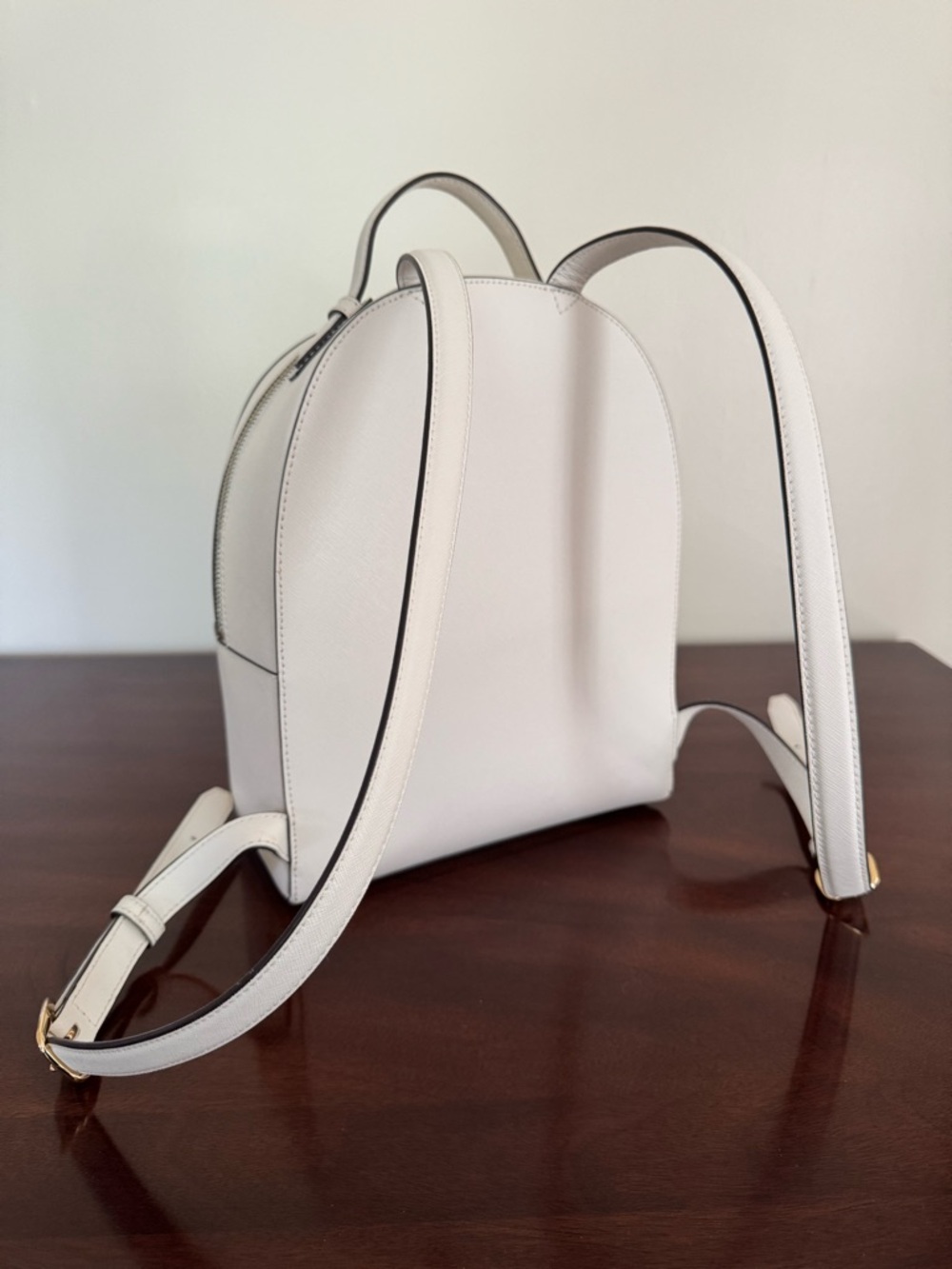 Tory Burch Off White Leather Emerson Backpack with Gold Hardware - Picture 3 of 12